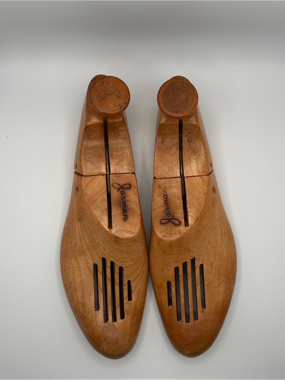 Vintage Jarmin Wooden Shoe Trees - Men’s Brown Shoe Stretchers size 8 - Picture 2 of 9